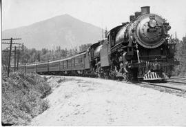 Northern Pacific steam locomotive 2258 at Borup Loop, Washington, circa 1940.