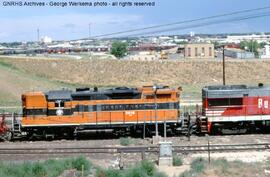 Burlington Northern Diesel Locomotive 2016 at Denver, Colorado, 1970