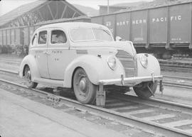 Northern Pacific Railroad Inspection Car Number B-67 at Easton, Washington, circa  1945.