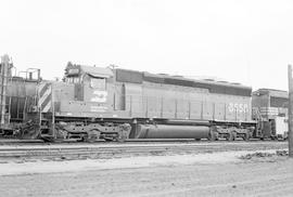 Burlington Northern diesel locomotive 6558 at Alliance, Nebraska in 1972.