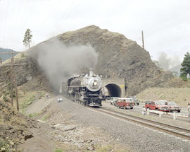 Spokane, Portland & Seattle Railway steam locomotive number 700 at Cape Horn, Washington in 1...