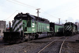 Burlington Northern Railroad Company diesel locomotive 6800 at Portland, Oregon in 1978.