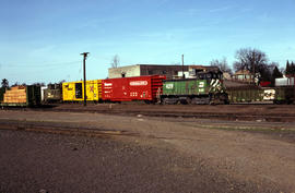 Burlington Northern Railroad Company diesel locomotive 429 at Vancouver, Washington in 1979.