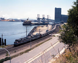 Amtrak diesel locomotive 538 at Tacoma, Washington in July 1979.