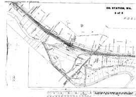 Plat Map of Great Northern Facilities at Oil Station, Washington, 1945
