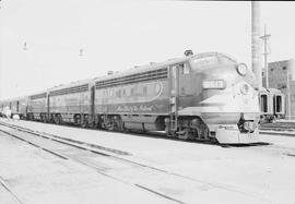 Northern Pacific diesel locomotive number 6513 at Jamestown, North Dakota, in 1952.