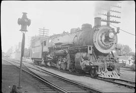 Northern Pacific steam locomotive 1798 at Jamestown, North Dakota, in 1934.