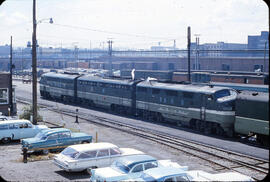 Northern Pacific Diesel Locomotive 6506C, 6503B, 6503C at Seattle, Washington, 1962