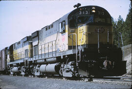 Spokane, Portland & Seattle Diesel Locomotive 313, 303 at Scribner, Washington, 1968