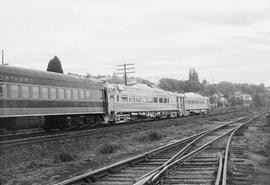 Western Pacific rail diesel cars at Tacoma, Washington in 1962.