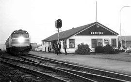 Amtrak passenger train number 8, Empire Builder, at Renton, Washington in 1977.