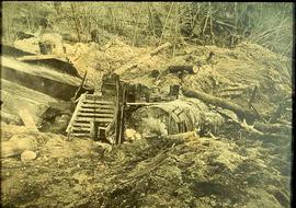 Columbia and Puget Sound Railroad accident at Maple Valley, Washington, circa 1910.