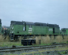 Burlington Northern diesel locomotive 4194 at Tacoma, Washington in 1980.