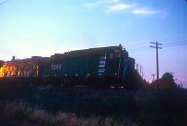 Burlington Northern 2203 at Ferndale, Washington in 1977.