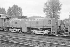 Columbia & Cowlitz Diesel Locomotive Number 701B Near Rocky Point, Washington in November, 1975.