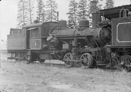 Craig Mountain Lumber Company Steam Locomotive Number 4 at Winchester, Idaho, circa 1948.