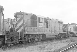 Burlington Northern diesel locomotive 1594 at Clyde, Illinois in 1972.