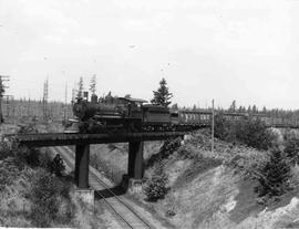 Pacific Coast Railroad freight train at Henrys, Washington in 1943.