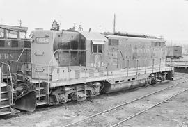 Burlington Northern diesel locomotive 1634 at Auburn, Washington in 1971.