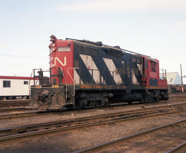 Canadian National Railway Company diesel locomotive 4230 at North Vancouver, British Columbia on ...