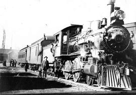 Columbia and Puget Sound Railroad passenger train at Taylor, Washington, circa 1910.