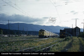 Milwaukee Road EMD 30A and two other diesel locomotives at Cle Elum, Washington, undated.