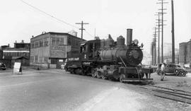 Pacific Coast Railroad steam locomotive number 12 at Seattle, Washington in 1939.