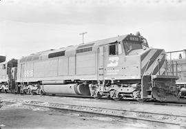 Burlington Northern diesel locomotive 6616 at Auburn, Washington in 1970.