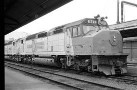 Amtrak diesel locomotive 547 at Portland, Oregon, circa 1978.