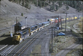 Northern Pacific Diesel Locomotive 3600, 2808, 2527 at Marshall, Washington, 1968