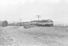 Burlington Northern diesel locomotive 9764 at Sumner, Washington in 1971.