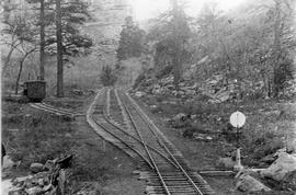 Denver & Rio Grande Western Railroad switch at Castle Crag, Utah, circa 1890.