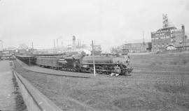 Union Pacific Railroad steam locomotive number 7861 at Union Station in Tacoma, Washington in 1935.