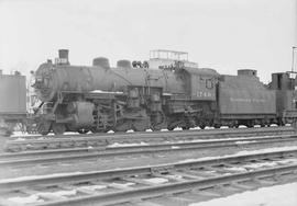 Northern Pacific steam locomotive 1749 at Brainerd, Minnesota, in 1950.