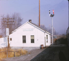 Great Northern Depot at Volcour, Montana, 1970