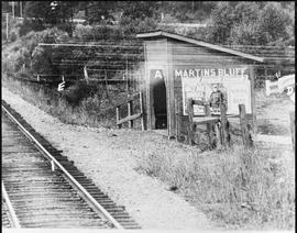 Northern Pacific station at Martins Bluff, Washington, circa 1927.