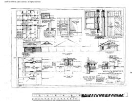 Great Northern Engineering Drawing, Depot at Glacier Park, Montana, 1937
