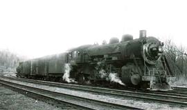 Chicago, Milwaukee, St. Paul and Pacific Railroad steam locomotive number 684 at Black River Junc...