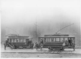 Seattle & Rainier Valley Railway cars in Seattle, Washington, 1895