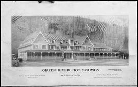 Northern Pacific hotel at Green River Hot Springs, Washington, circa 1900.