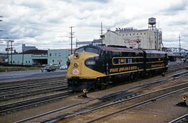 Spokane, Portland and Seattle Railway diesel locomotive 801 at Portland, Oregon in 1959.