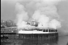 Top of the Ocean restaurant fire near McCarver Street, Washington in 1977.