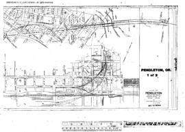 Plat Map of Northern Pacific Facilities at Pendleton, Oregon, 1945