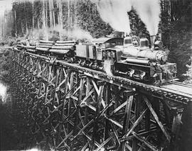 Northwestern Logging Company Steam Locomotive Number 1 at Kerriston, Washington, circa 1925.