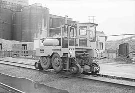 Weyerhaeuser Company Trackmobile at Cosmopolis, Washington in October 1974.