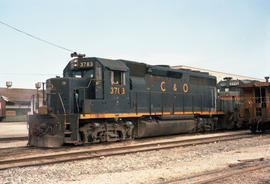 Chesapeake and Ohio Railway diesel locomotive 3783 at Hialeah, Florida on July 28, 1987.