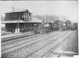Northern Pacific station at Pe Ell, Washington, in 1890.
