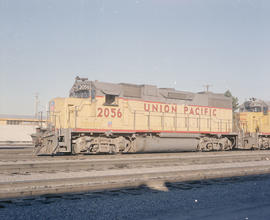 Union Pacific Railroad diesel locomotive number 2056 at Nampa, idaho in 1986.