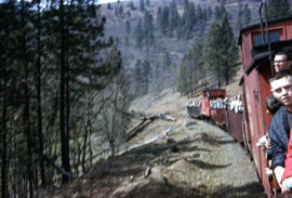 Klickitat Log and Lumber Company steam locomotive 7 at Klickitat, Washington in 1964.