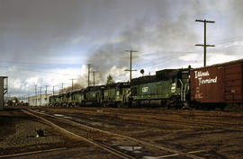 Burlington Northern Railroad Company diesel locomotive 4260 at Portland, Oregon in 1978.